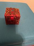 Handcrafted Red Decorated jewelry box 